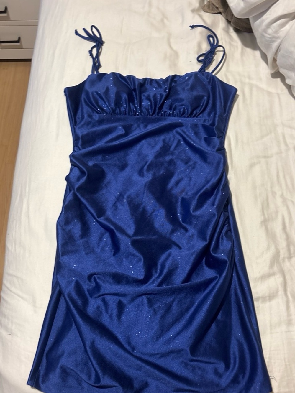 Emerald Sundae Royal Blue Mini Dress with Sparkle